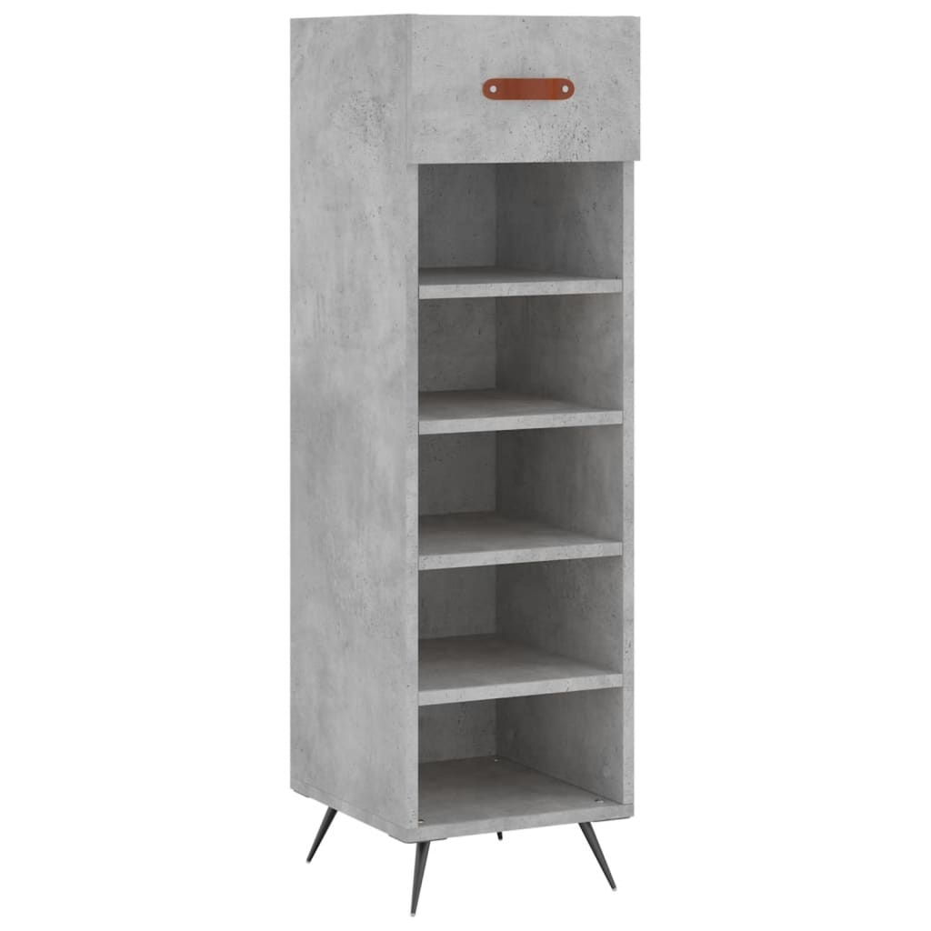 Armoire à chaussures gris béton 30x35x105 cm bois d'ingénierie