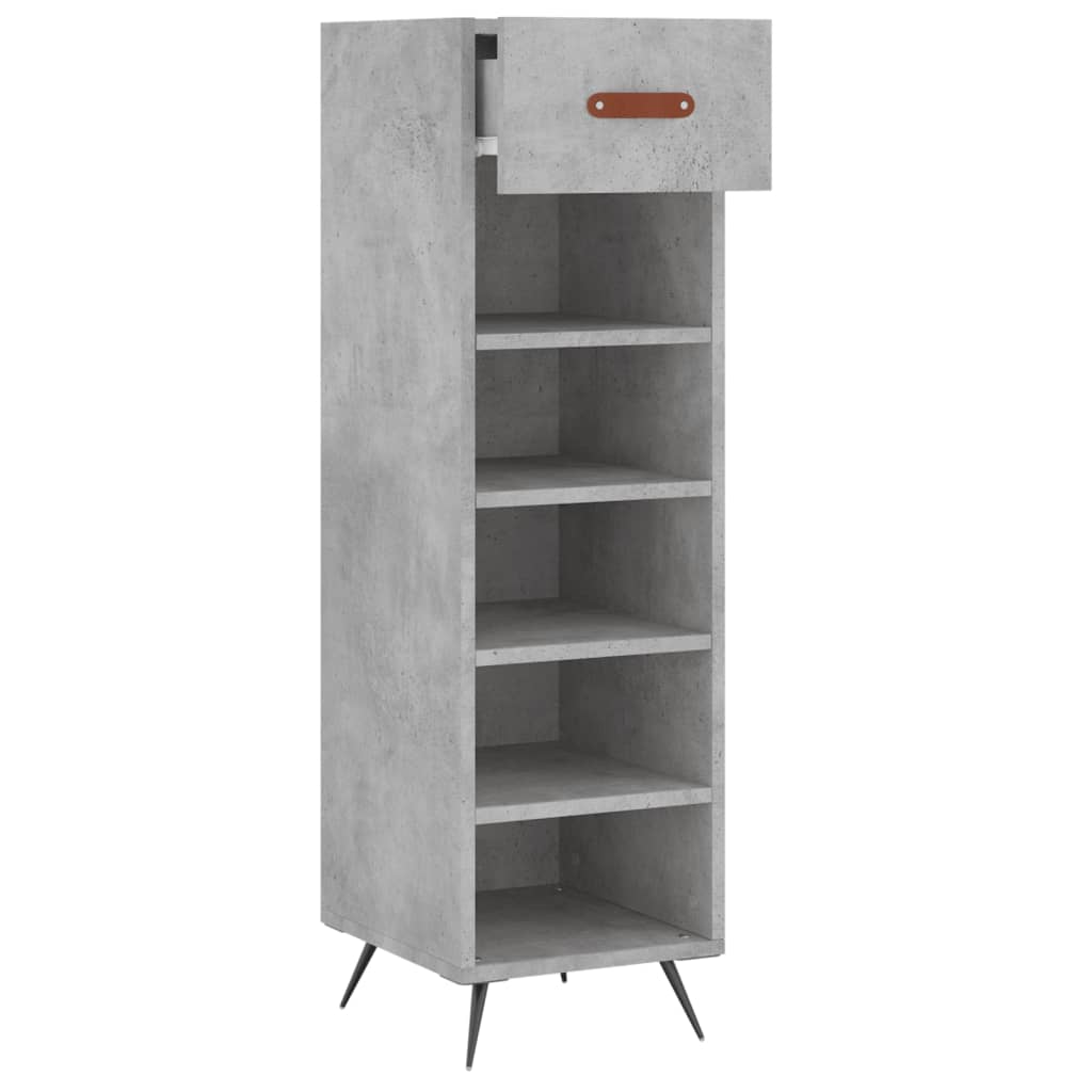 Armoire à chaussures gris béton 30x35x105 cm bois d'ingénierie