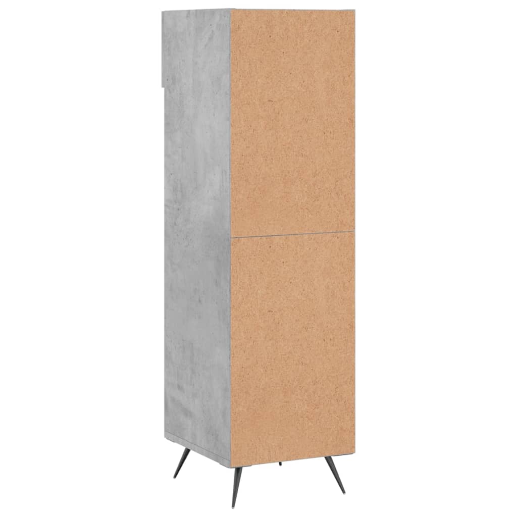 Armoire à chaussures gris béton 30x35x105 cm bois d'ingénierie