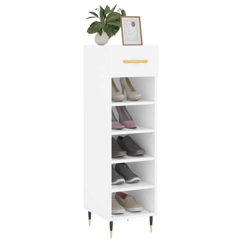 Armoire à chaussures blanc 30x35x105 cm bois d'ingénierie