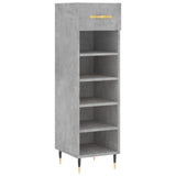 Armoire à chaussures gris béton 30x35x105 cm bois d'ingénierie