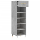 Armoire à chaussures gris béton 30x35x105 cm bois d'ingénierie