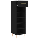 Armoire à chaussures noir 30x35x105 cm bois d'ingénierie