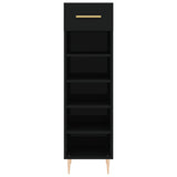 Armoire à chaussures noir 30x35x105 cm bois d'ingénierie