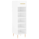 Armoire à chaussure Blanc brillant 30x35x105 cm Bois ingénierie