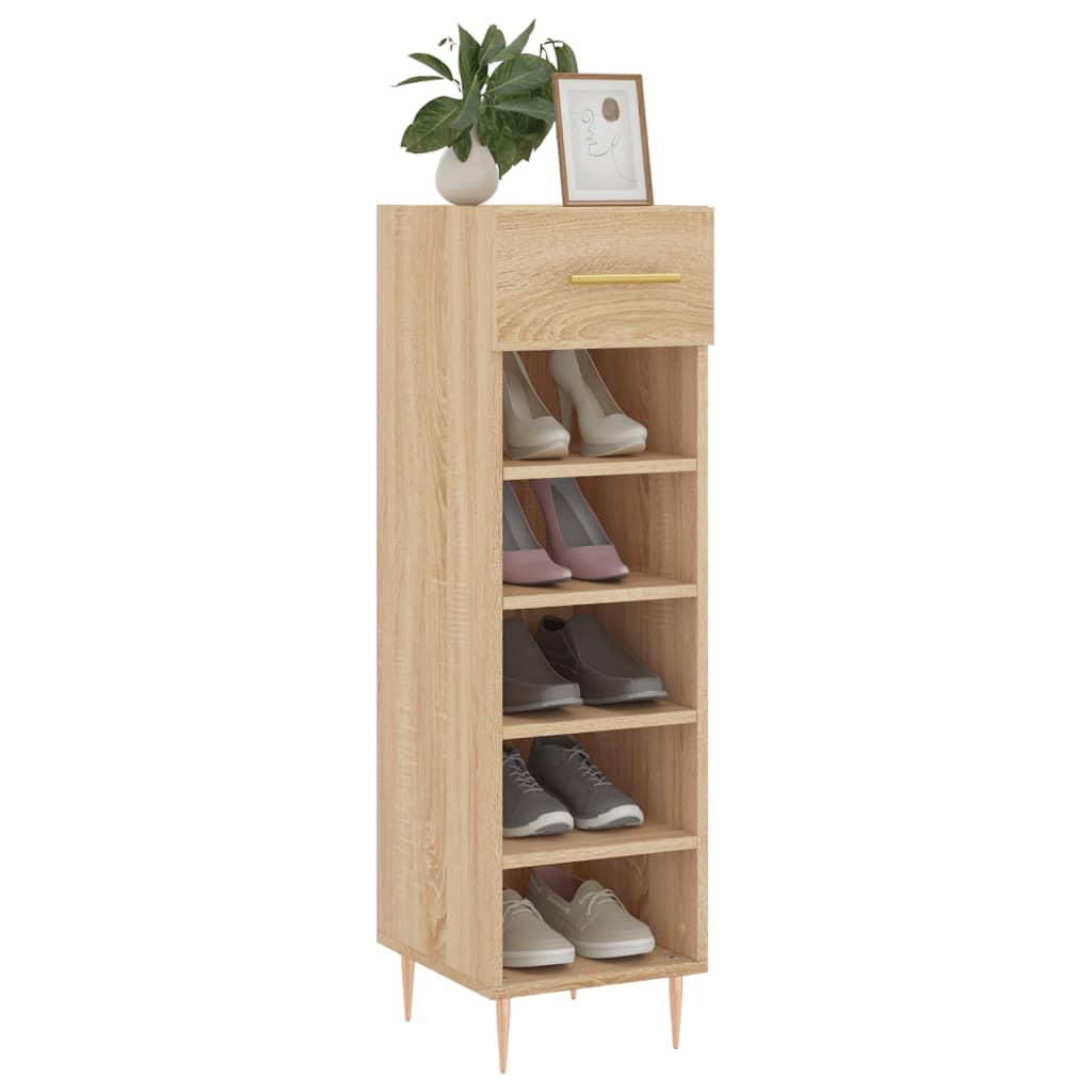 Armoire à chaussures chêne sonoma 30x35x105cm bois d'ingénierie