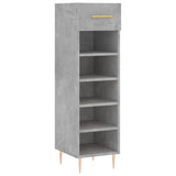 Armoire à chaussures gris béton 30x35x105 cm bois d'ingénierie