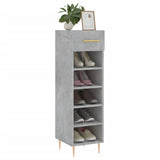 Armoire à chaussures gris béton 30x35x105 cm bois d'ingénierie