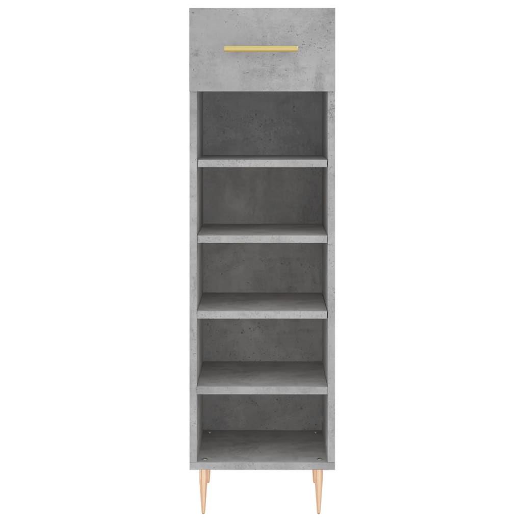 Armoire à chaussures gris béton 30x35x105 cm bois d'ingénierie