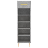 Armoire à chaussures gris béton 30x35x105 cm bois d'ingénierie