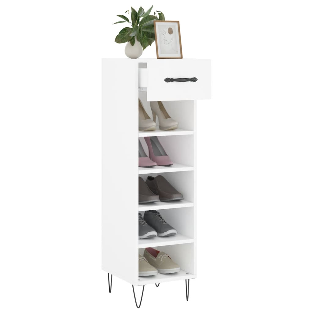 Armoire à chaussures blanc 30x35x105 cm bois d'ingénierie