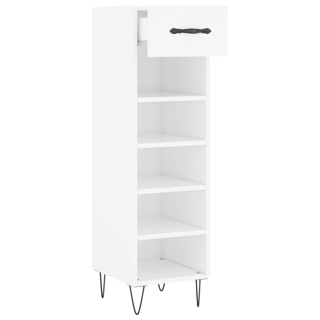 Armoire à chaussures blanc 30x35x105 cm bois d'ingénierie