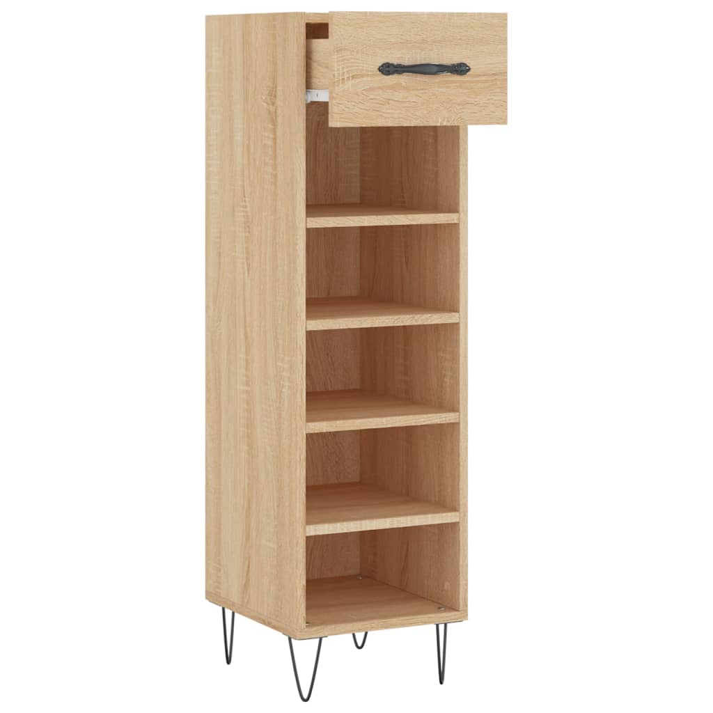 Armoire à chaussures chêne sonoma 30x35x105cm bois d'ingénierie