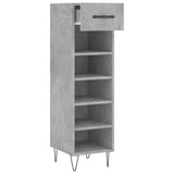 Armoire à chaussures gris béton 30x35x105 cm bois d'ingénierie