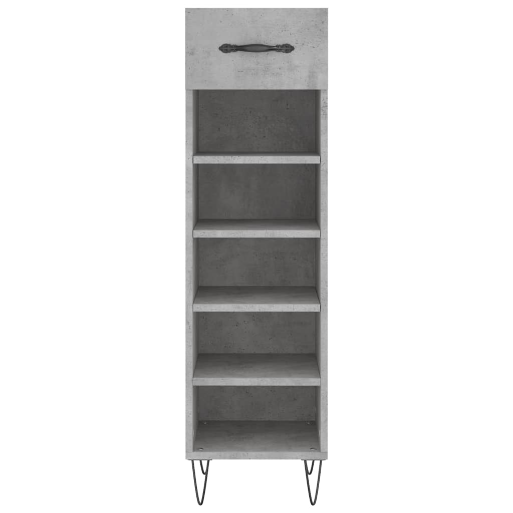 Armoire à chaussures gris béton 30x35x105 cm bois d'ingénierie