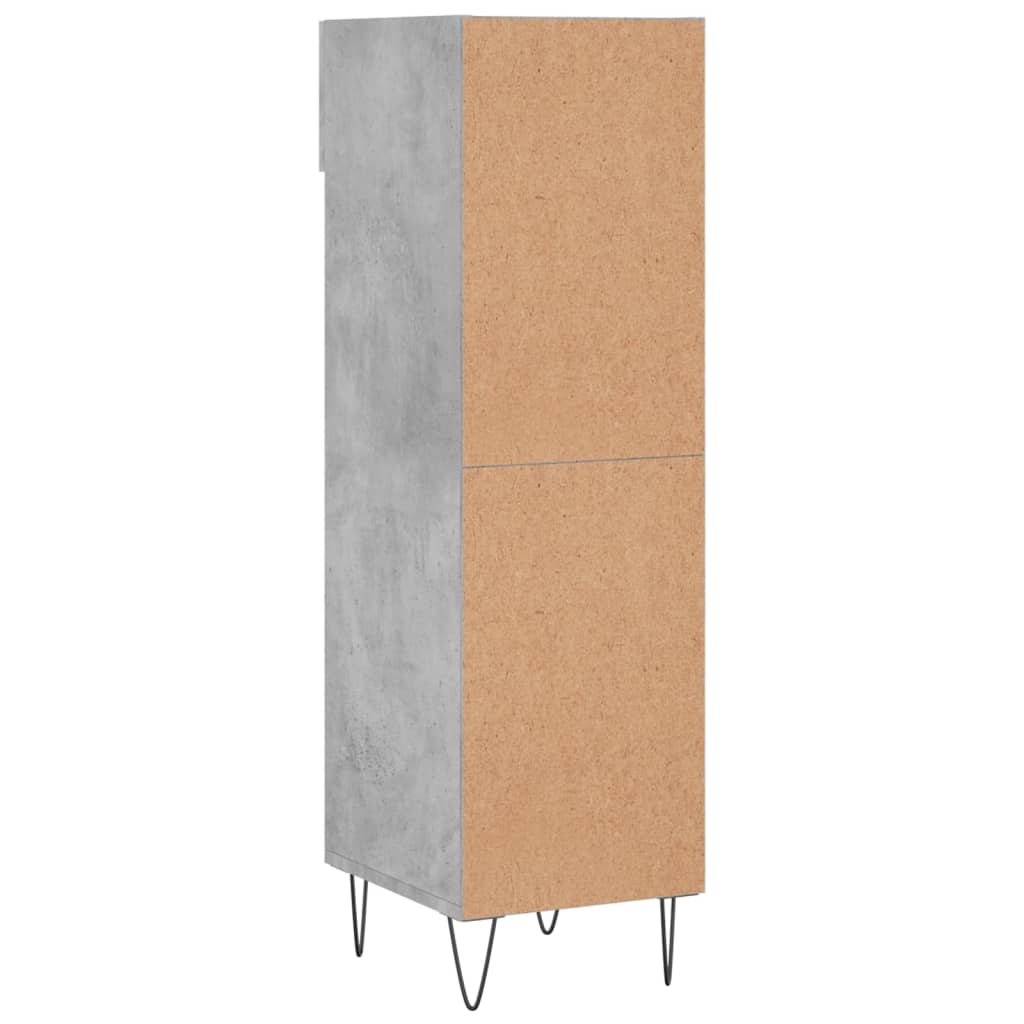 Armoire à chaussures gris béton 30x35x105 cm bois d'ingénierie