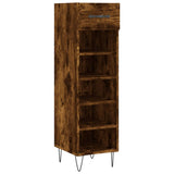 Shoe cabinet smoked oak 30x35x105 cm engineered wood