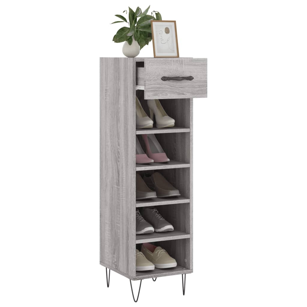 Meuble à chaussures sonoma gris 30x35x105 cm bois d'ingénierie