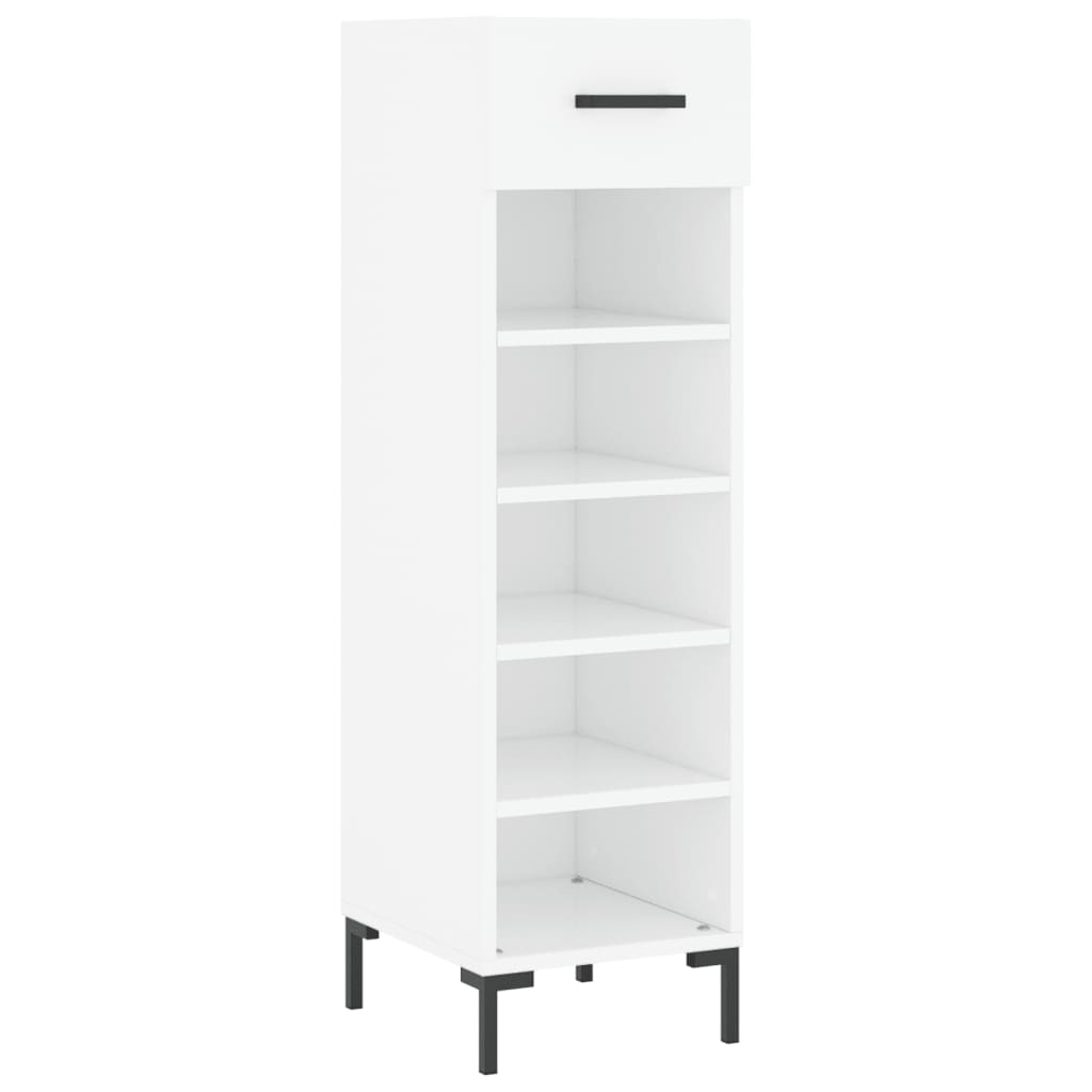 White shoe cabinet 30x35x105 cm engineered wood