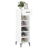 White shoe cabinet 30x35x105 cm engineered wood