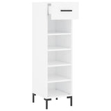 White shoe cabinet 30x35x105 cm engineered wood