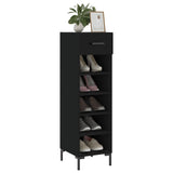 Armoire à chaussures noir 30x35x105 cm bois d'ingénierie