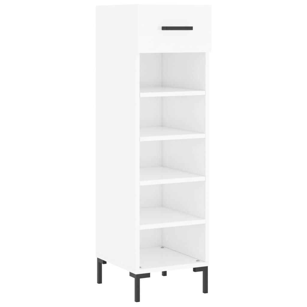 Shoe cabinet Glossy white 30x35x105 cm Engineered wood