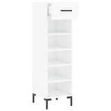 Shoe cabinet Glossy white 30x35x105 cm Engineered wood