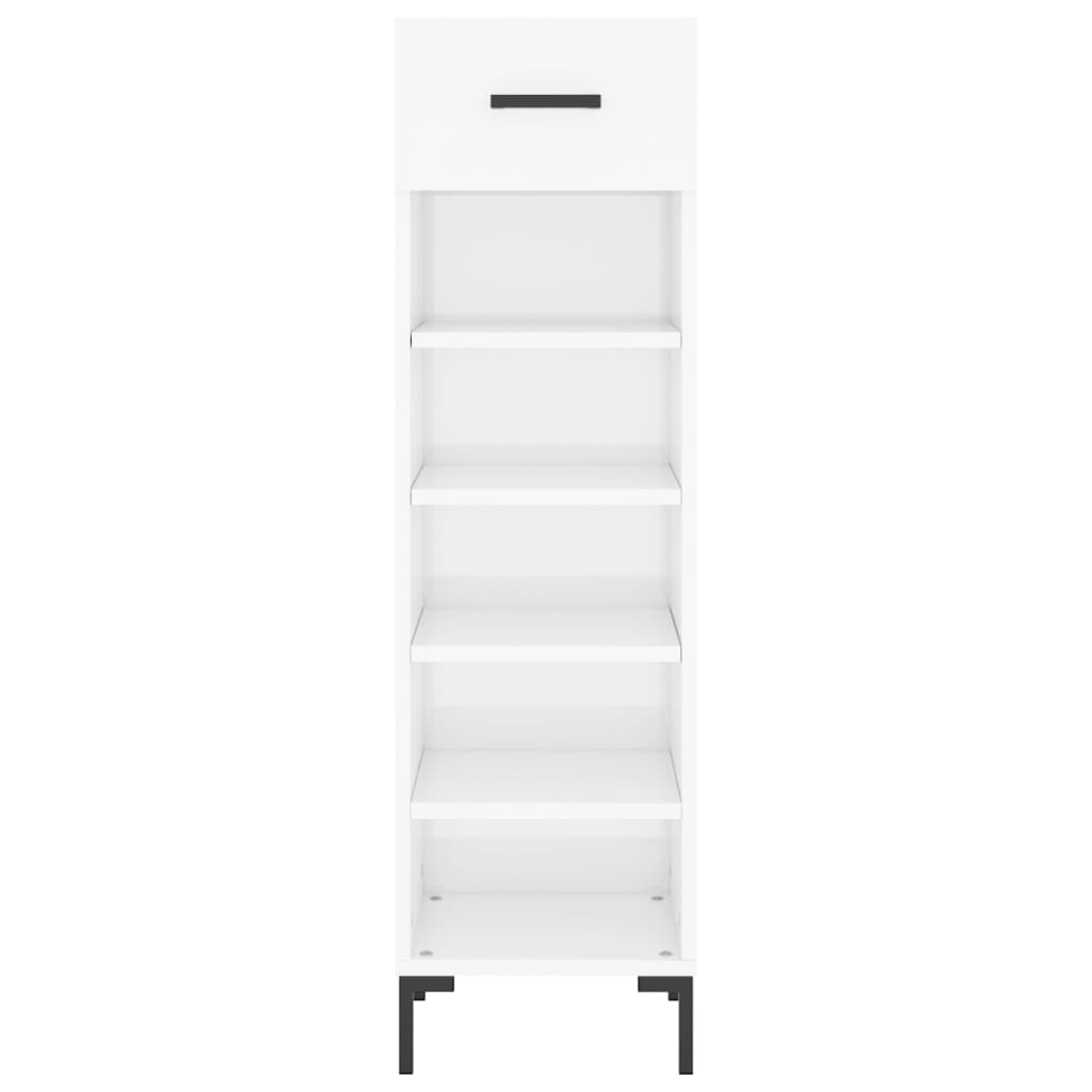 Shoe cabinet Glossy white 30x35x105 cm Engineered wood