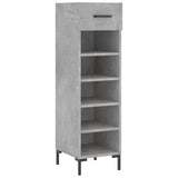 Armoire à chaussures gris béton 30x35x105 cm bois d'ingénierie