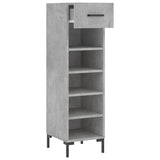 Armoire à chaussures gris béton 30x35x105 cm bois d'ingénierie