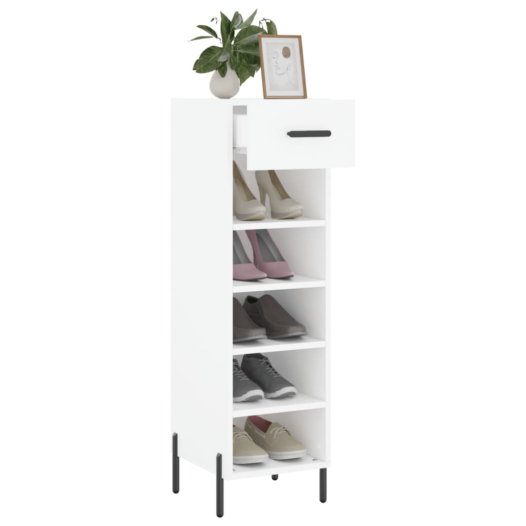 Armoire à chaussures blanc 30x35x105 cm bois d'ingénierie