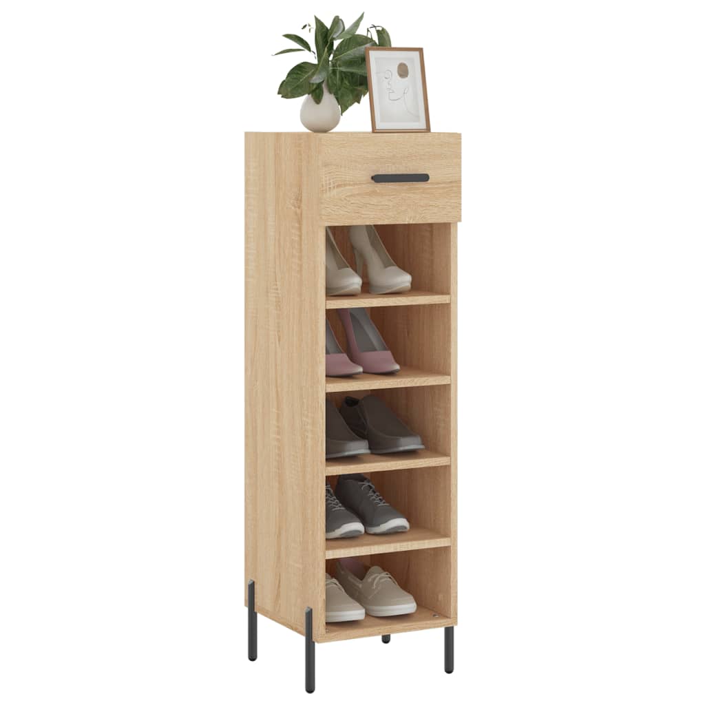 Armoire à chaussures chêne sonoma 30x35x105cm bois d'ingénierie