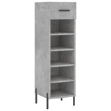 Armoire à chaussures gris béton 30x35x105 cm bois d'ingénierie