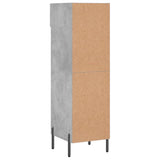 Armoire à chaussures gris béton 30x35x105 cm bois d'ingénierie