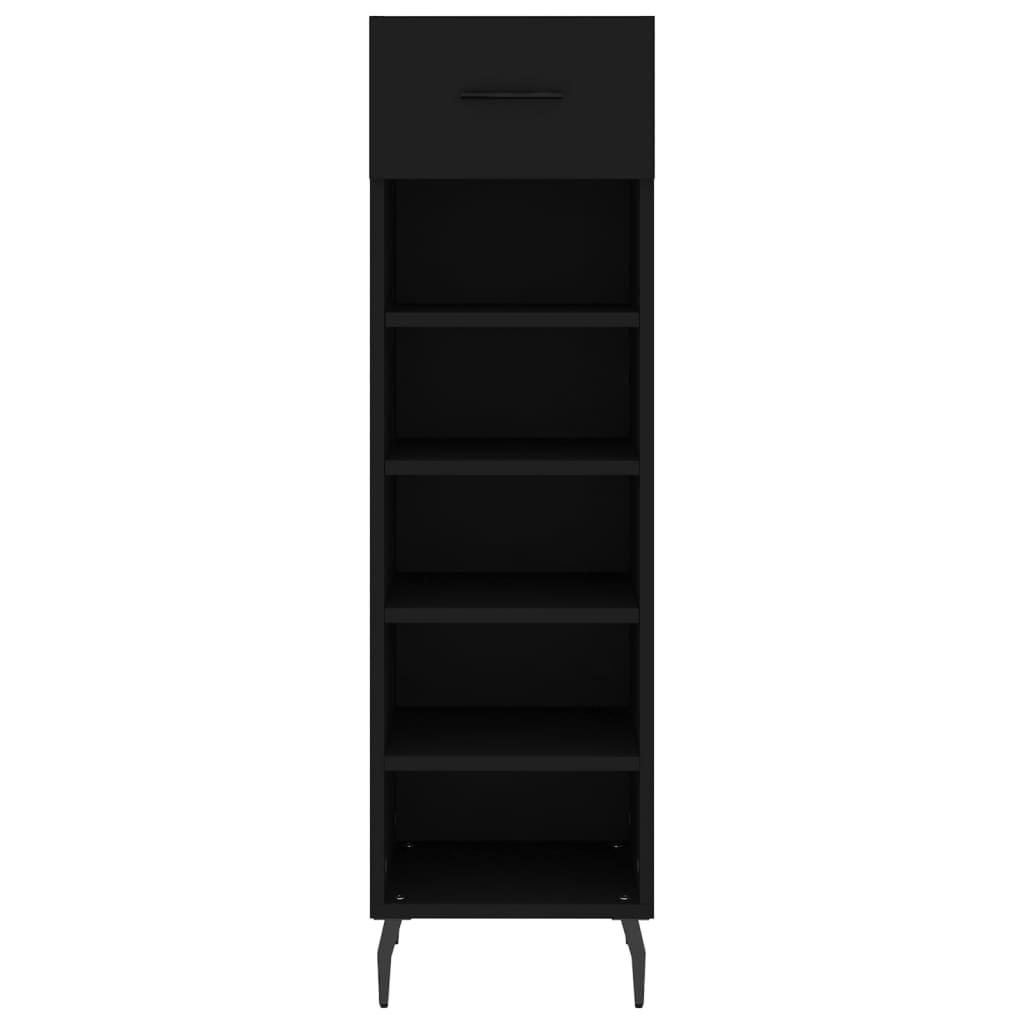 Armoire à chaussures noir 30x35x105 cm bois d'ingénierie