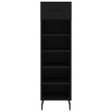 Armoire à chaussures noir 30x35x105 cm bois d'ingénierie