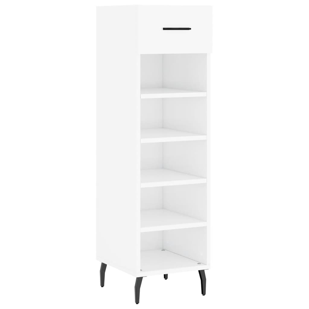 Shoe cabinet Glossy white 30x35x105 cm Engineered wood