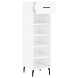 Shoe cabinet Glossy white 30x35x105 cm Engineered wood