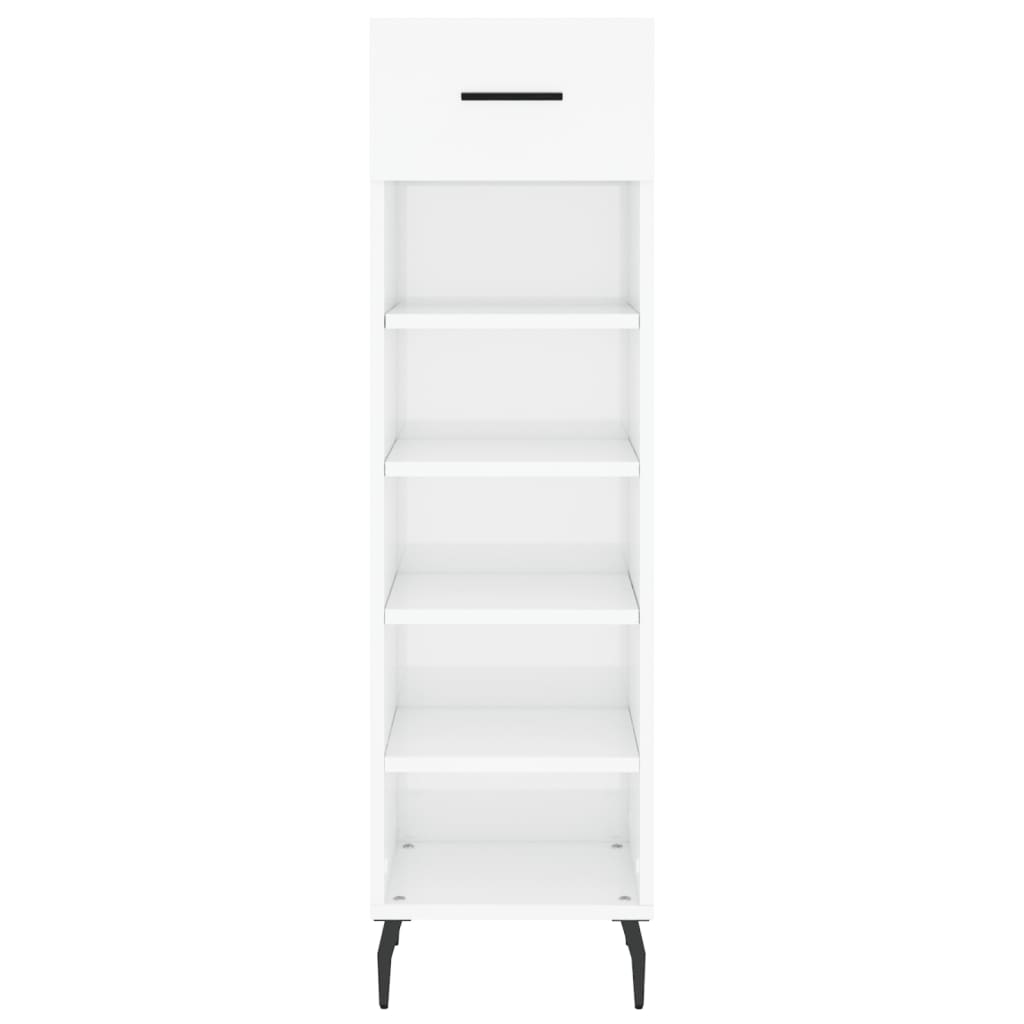 Shoe cabinet Glossy white 30x35x105 cm Engineered wood