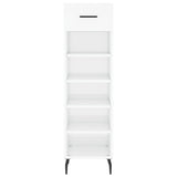 Shoe cabinet Glossy white 30x35x105 cm Engineered wood