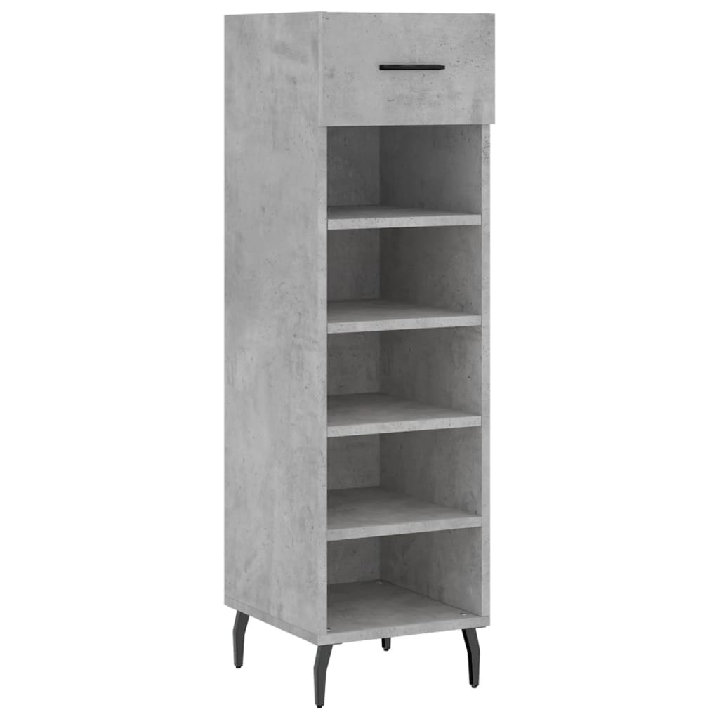 Armoire à chaussures gris béton 30x35x105 cm bois d'ingénierie