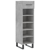 Armoire à chaussures gris béton 30x35x105 cm bois d'ingénierie