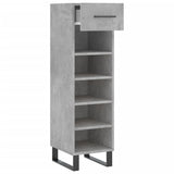 Armoire à chaussures gris béton 30x35x105 cm bois d'ingénierie