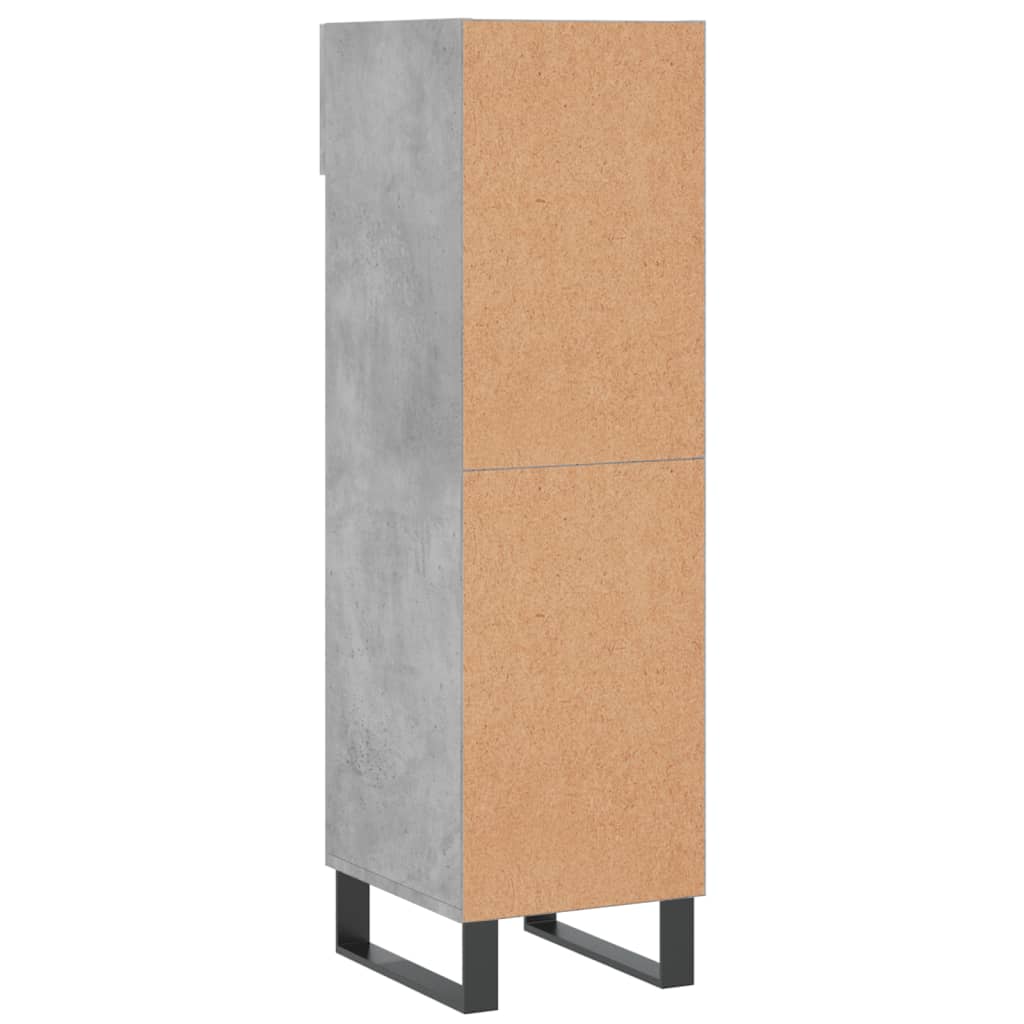 Armoire à chaussures gris béton 30x35x105 cm bois d'ingénierie