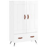 Buffet haut blanc brillant 69,5x31x115 cm bois d'ingénierie