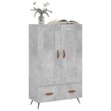 Concrete gray high sideboard 69.5x31x115 cm engineered wood