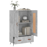 Buffet haut gris béton 69,5x31x115 cm bois d'ingénierie