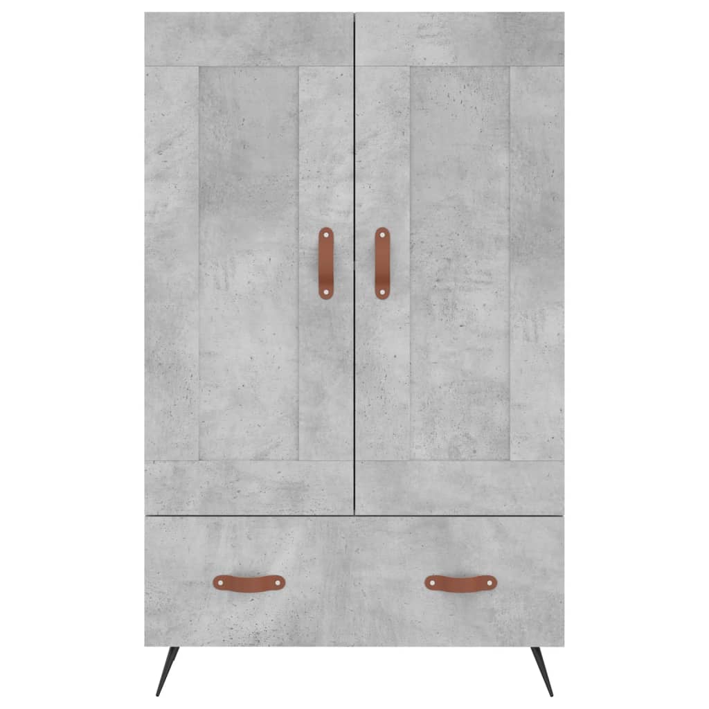 Buffet haut gris béton 69,5x31x115 cm bois d'ingénierie