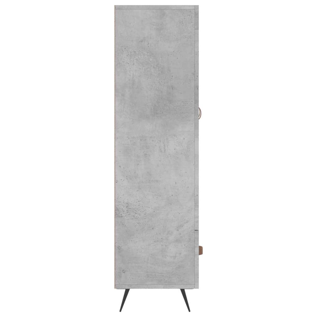 Buffet haut gris béton 69,5x31x115 cm bois d'ingénierie